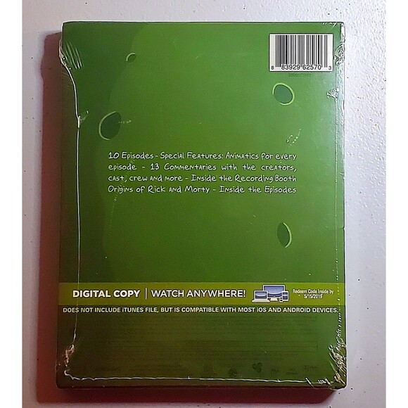 Rick and Morty Season 3 Blu-Ray & Digital Copy iOS & Android Adult Swim SEALED - Picture 2 of 2